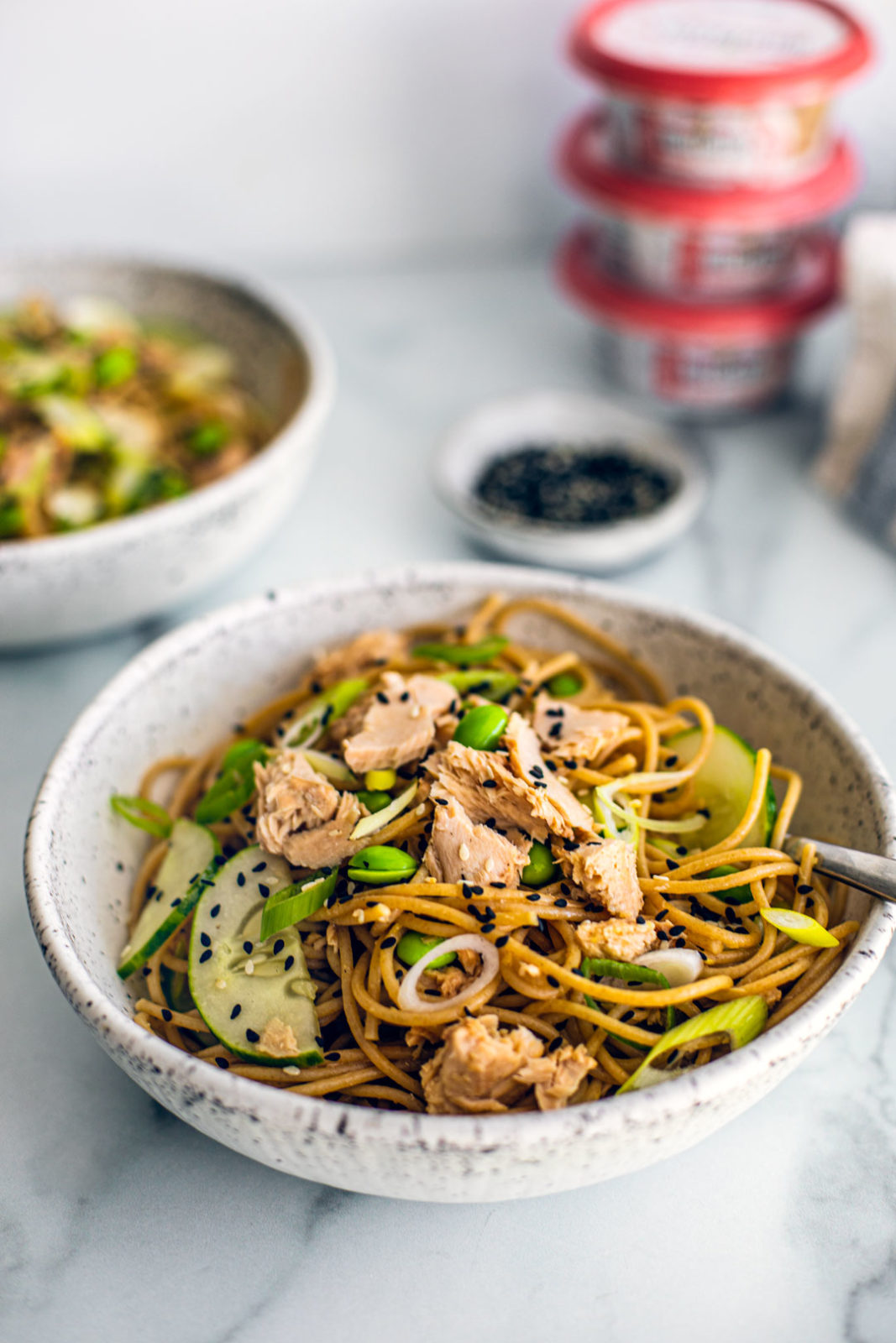 Sesame Ginger Soba Noodle Bowl With Salmon Killing Thyme