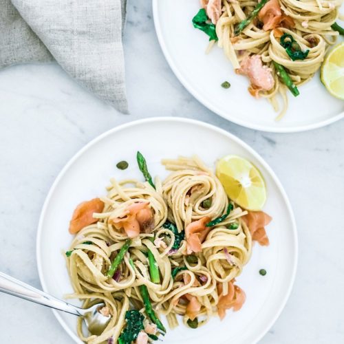 Creamy One-Pot Pasta With Smoked Salmon and Asparagus - Killing Thyme