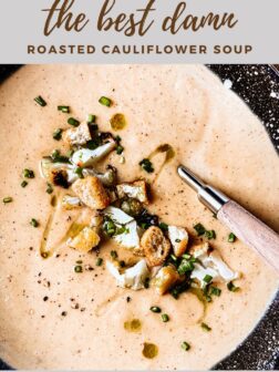 Roasted Cauliflower Soup With Cheese PIN