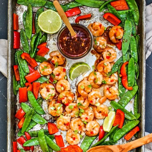 Sheet Pan Shrimp and Veggies - Nourish and Fete