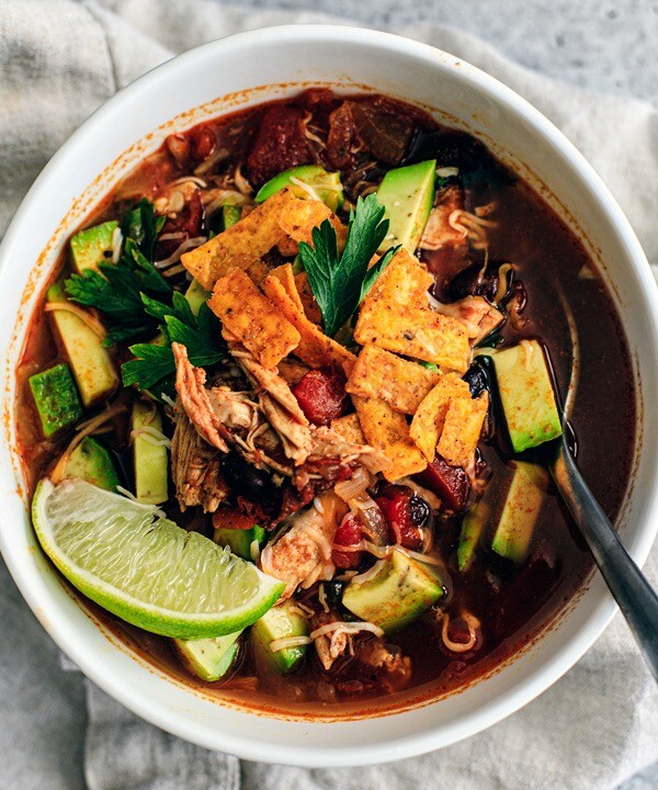 Bowl of Chicken Tortilla Soup.