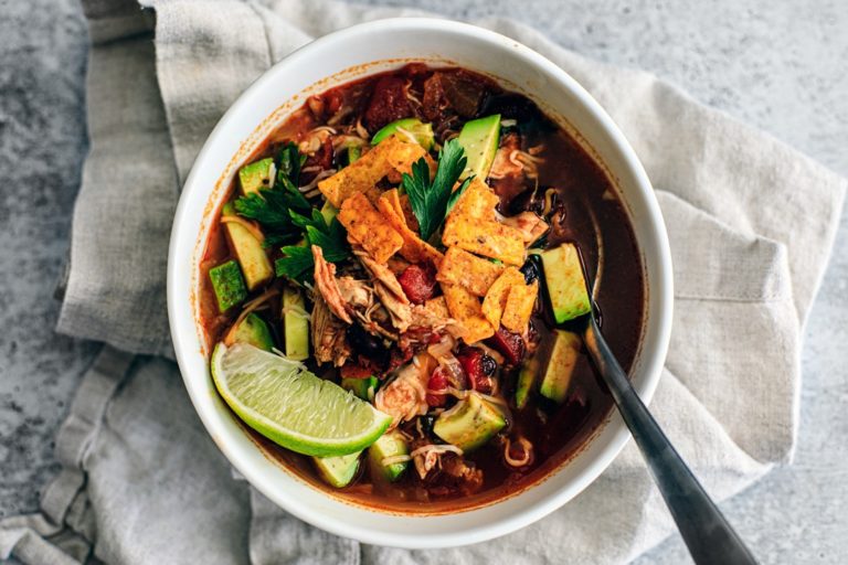 Bowl of Chicken Tortilla Soup.