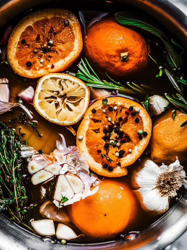 turkey brine in large stock pot.