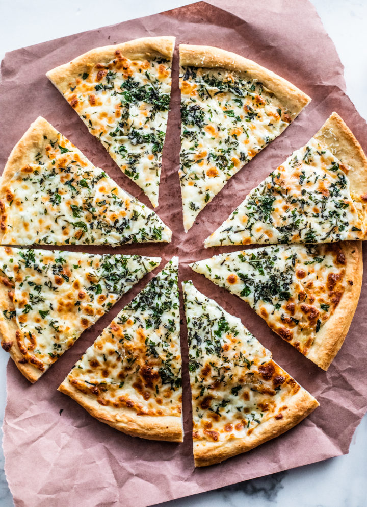 Herb and Garlic Cheese Pizza - Killing Thyme