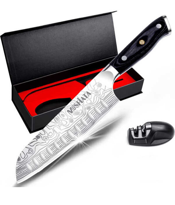 MOSFiATA 7" Santoku Knife Chef Cutting Knife