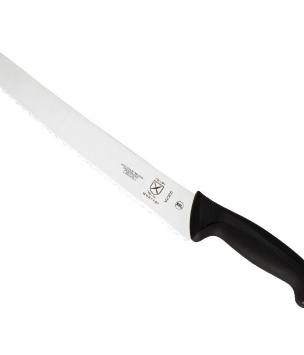 Mercer Culinary Millennia Black Handle, 10-Inch Wide Wavy Edge, Bread Knife