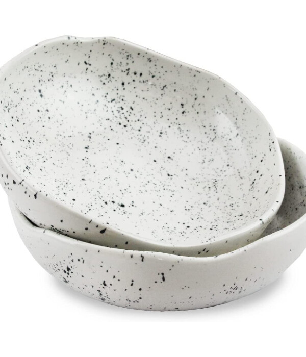 roro Ceramic Stoneware Hand-Molded Speckled Spotted Dinner Plate