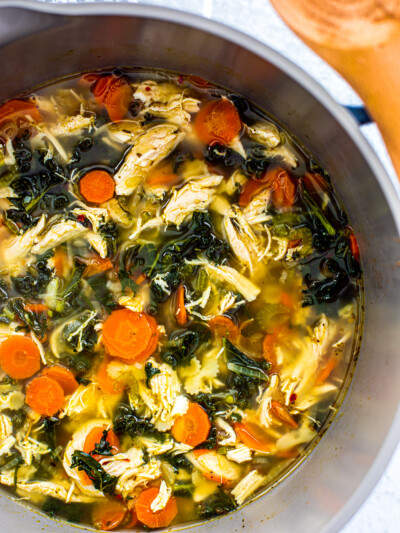 Soothing Lemon Chicken Soup with Kale - Killing Thyme