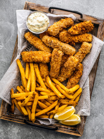 Easy Air Fryer Fish Sticks w/ Lemon Tartar Sauce - Killing Thyme