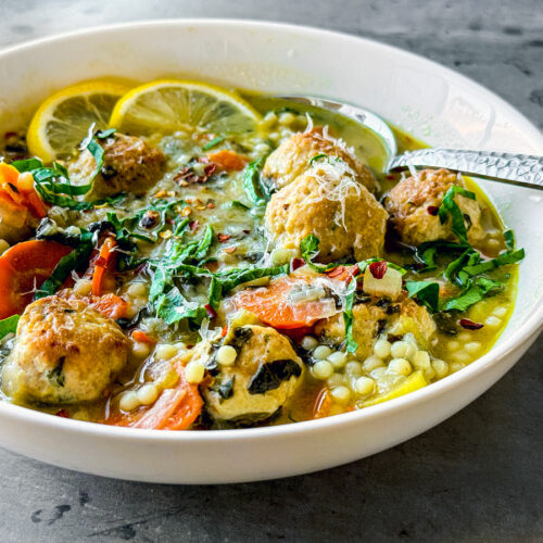 Italian Wedding Soup with Chicken Meatballs