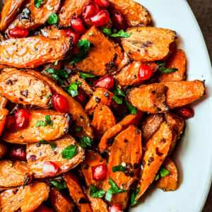 Hot honey carrots in a serving bowl.