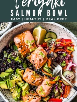 teriyaki salmon bowl pin