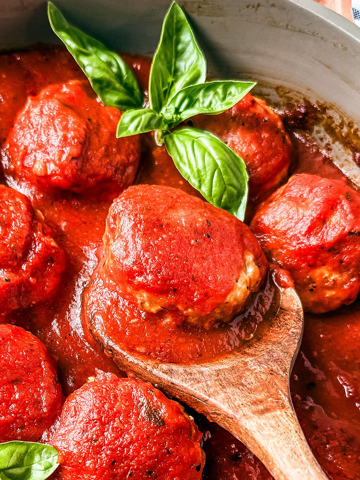 Meatballs in marinara.