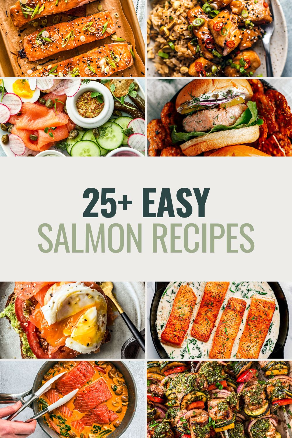 Easy salmon recipes collage.