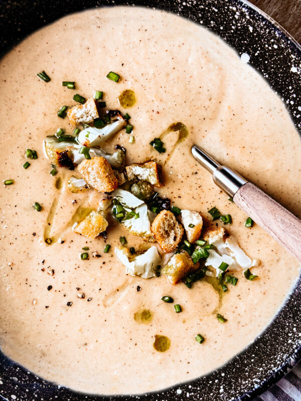 Roasted Cauliflower Soup With Cheese