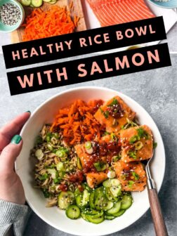 Rice bowl with salmon PIN