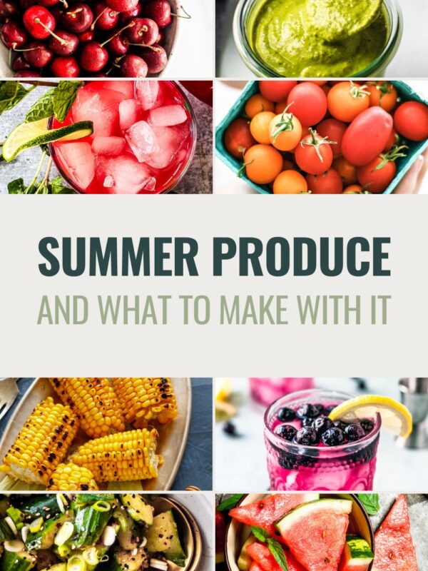 Summer produce guide collage.