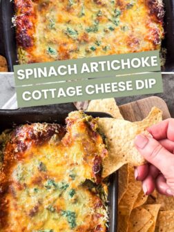 spinach artichoke cottage cheese dip